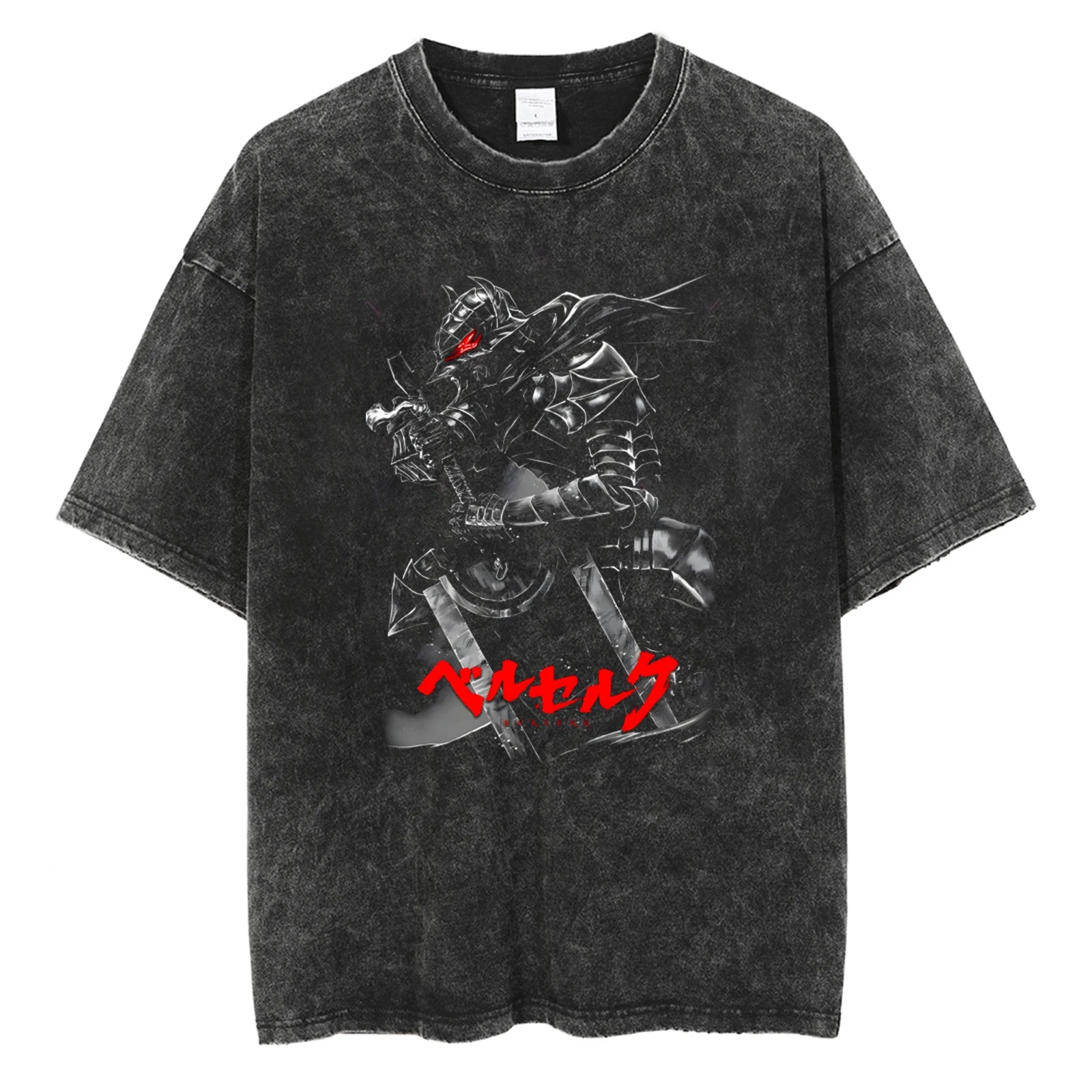 Men Oversized T-Shirts Washed Vintage Harajuku T-shirt Anime Graphic Print T Shirt Streetwear Cotton Loose Short Sleeve Tshirt