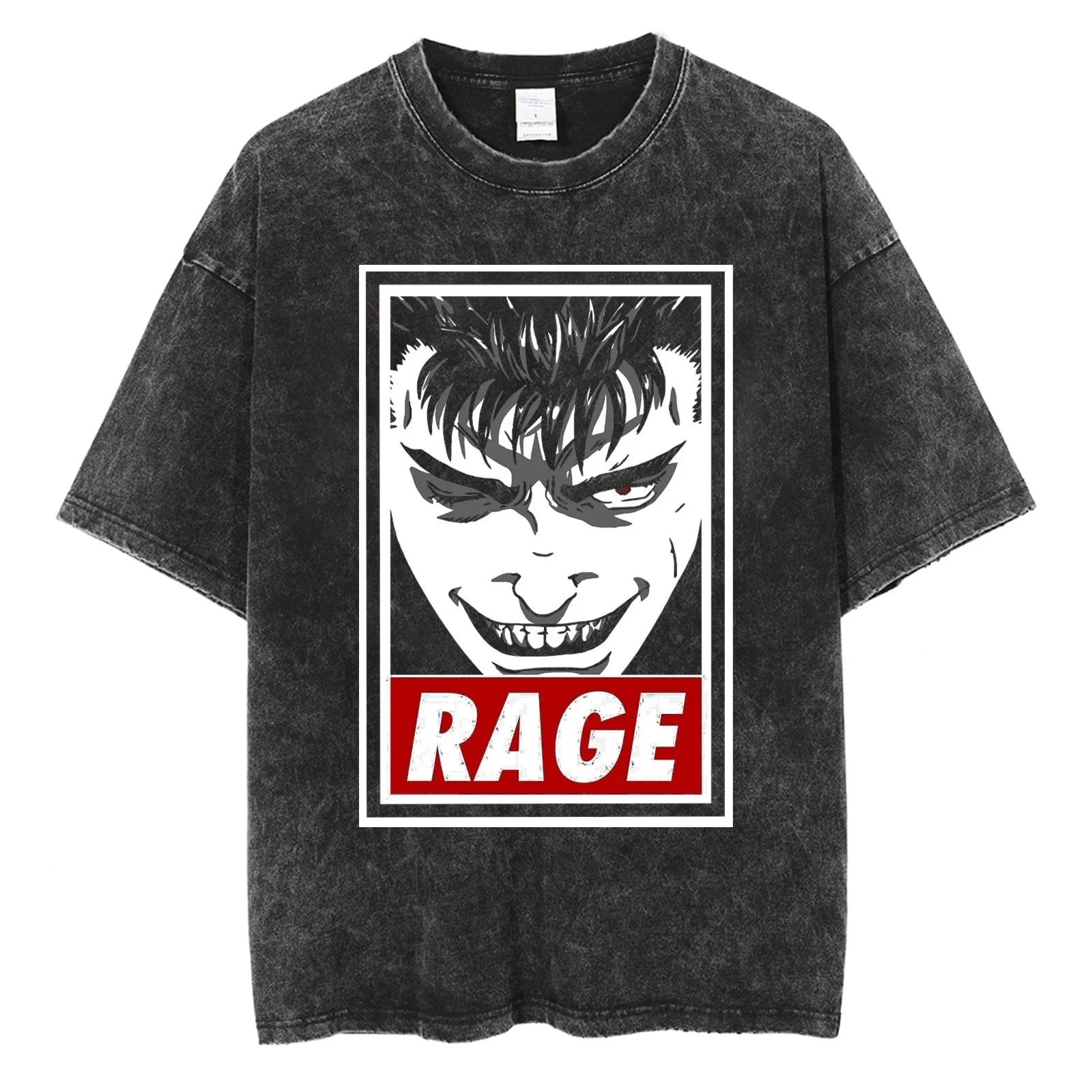 Men Oversized T-Shirts Washed Vintage Harajuku T-shirt Anime Graphic Print T Shirt Streetwear Cotton Loose Short Sleeve Tshirt