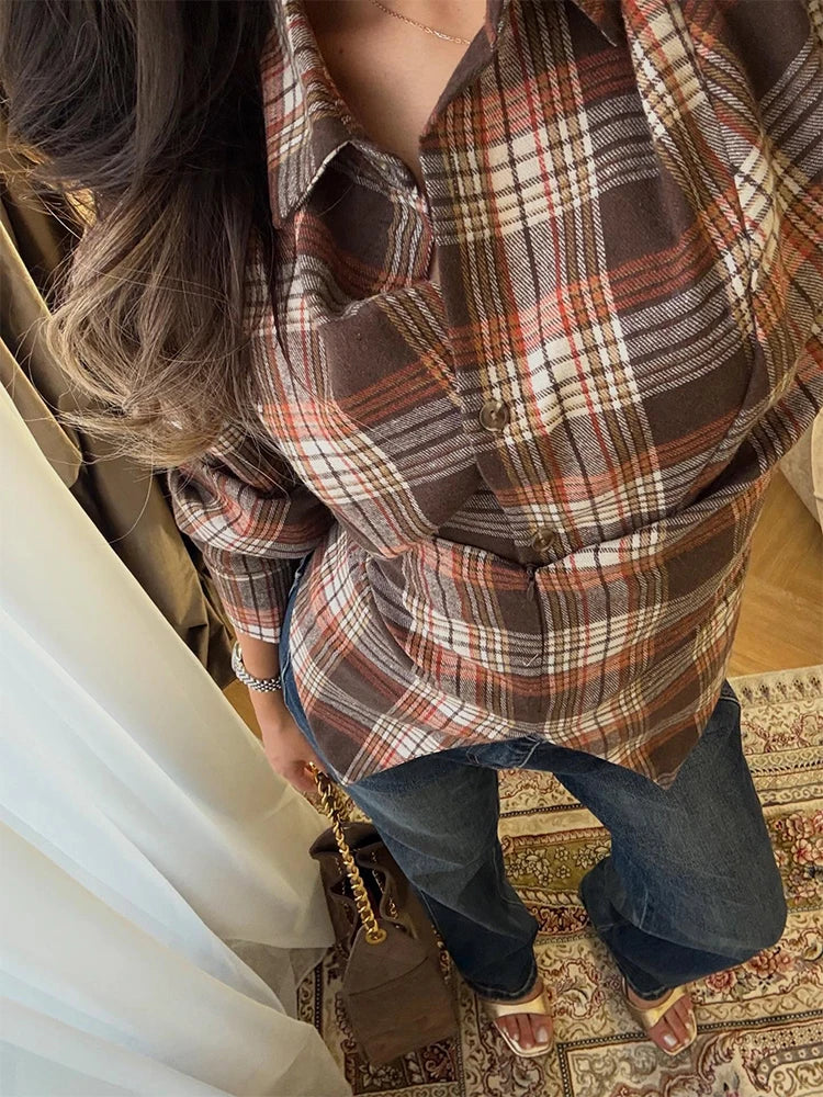 Women Belt Waisted Shirt Vintage Shoulder Pad Long Sleeves Button Up Turn-down Collar Loose Blouse Streetwear Chic Casual Shirts