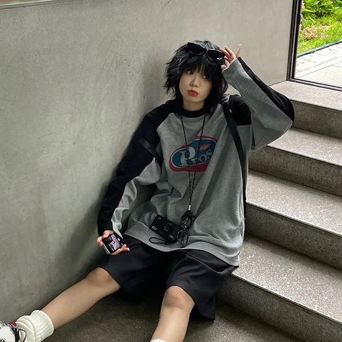 Harajuku Long Sleeve T-shirt Women Men Loose Y2k Top Grunge Aesthetic Clothes Vintage Graphic T Shirts Korean Camisetas Tee