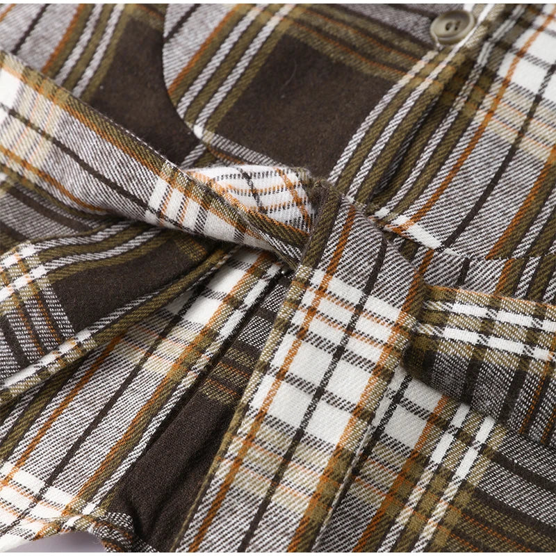 Women Belt Waisted Shirt Vintage Shoulder Pad Long Sleeves Button Up Turn-down Collar Loose Blouse Streetwear Chic Casual Shirts