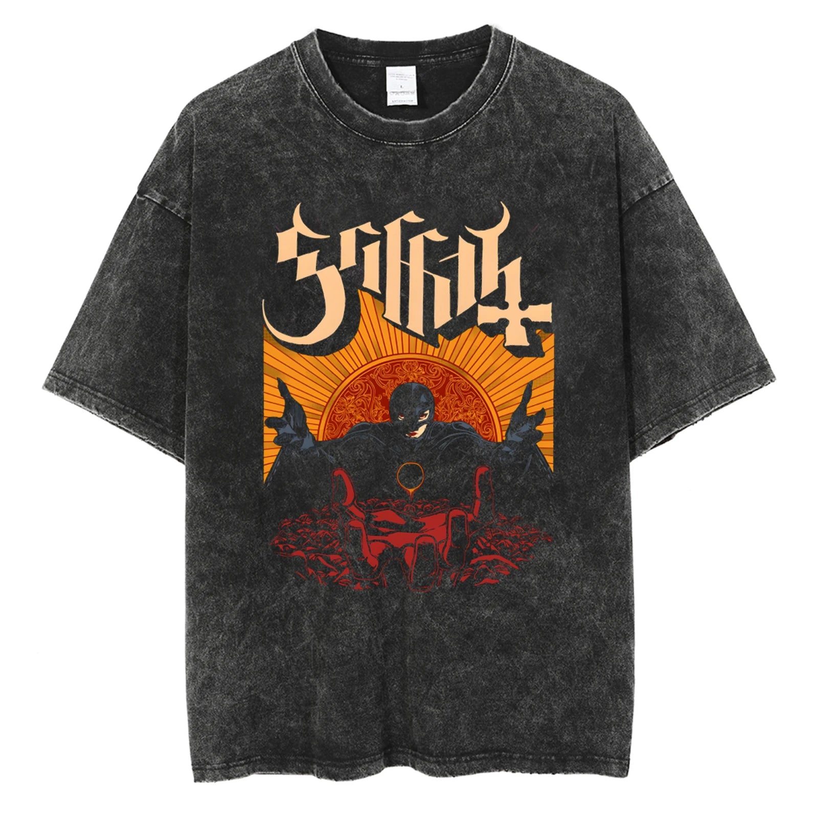 Men Oversized T-Shirts Washed Vintage Harajuku T-shirt Anime Graphic Print T Shirt Streetwear Cotton Loose Short Sleeve Tshirt