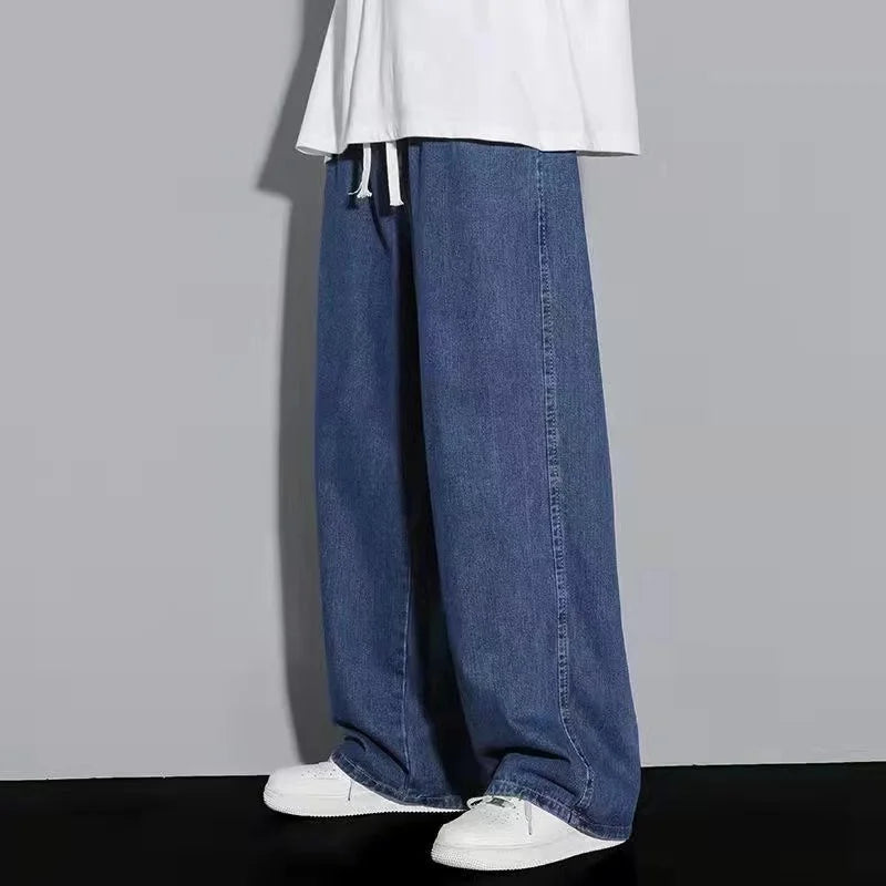 Men's Korean Style Wide Leg Baggy Jeans - Streetwear Denim